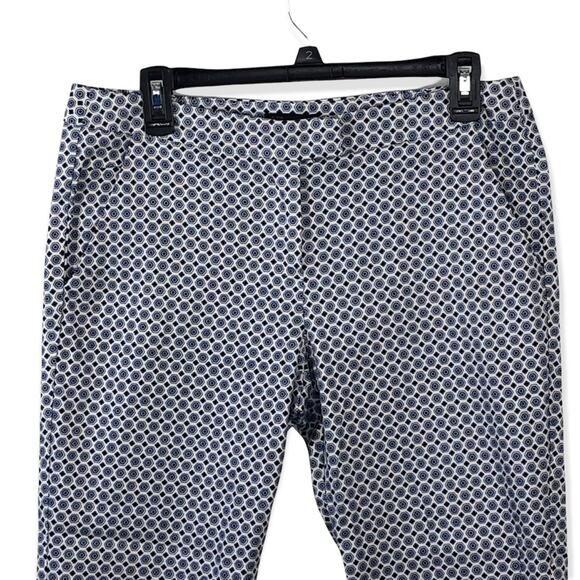Audrey & Celine Slim Ankle Cropped Chino Pant Geometric Pattern size 8 - Picture 4 of 11
